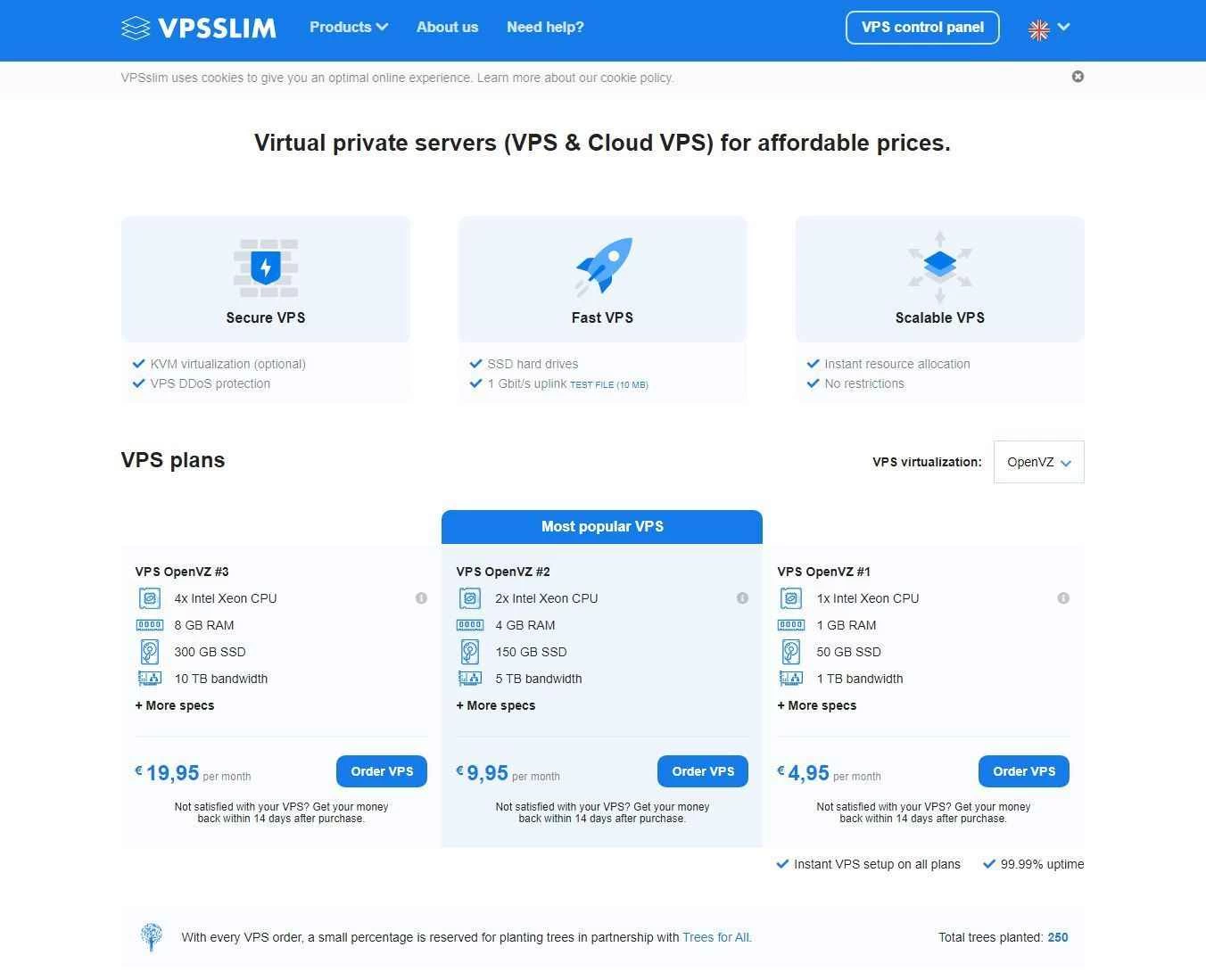 VPSSLIM – KVM VPS – 4GB 内存 – 2 颗 Xeon CPU – 150GB SSD – 七折优惠 – 仅需 7 美元/月