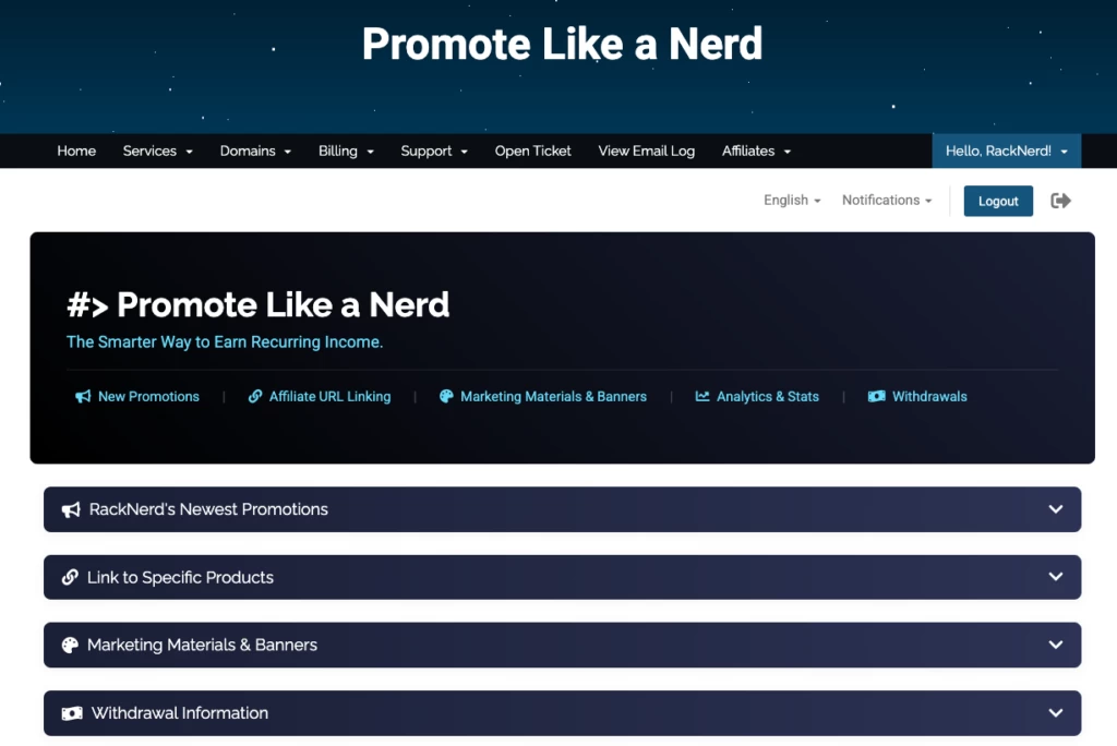 RackNerd 像书呆子一样推广