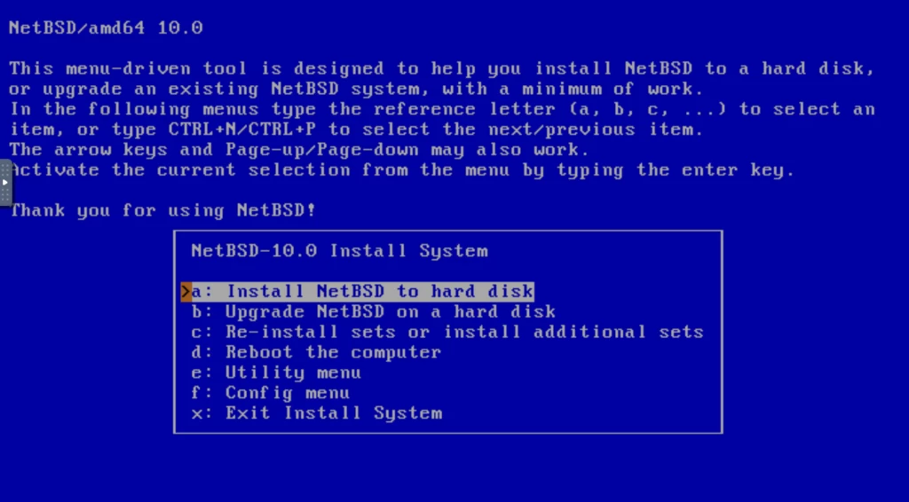 NetBSD 开始安装