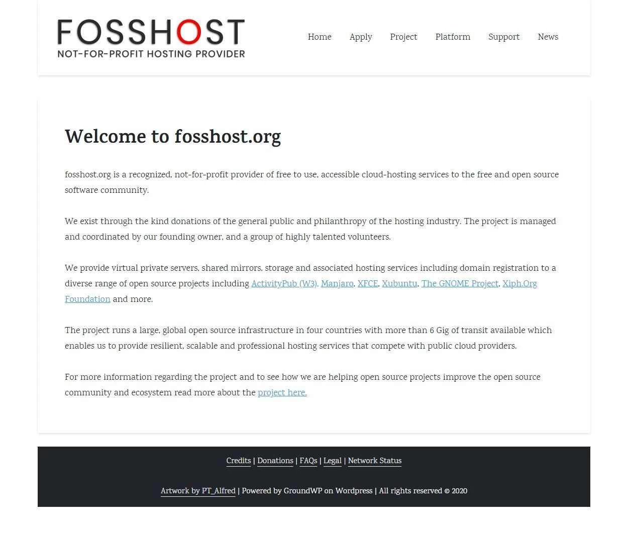 Fosshost.org - 为开源项目和开发者提供免费的VPS方案！