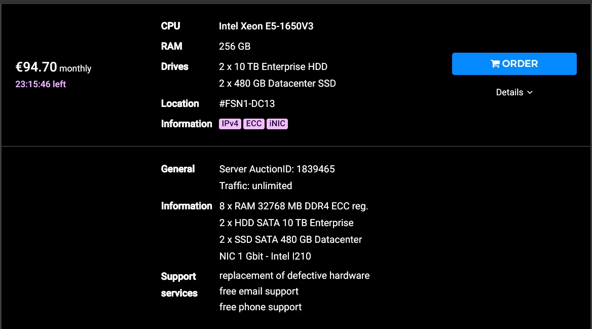 服务器详情截图