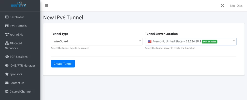 Route48 创建隧道对话框