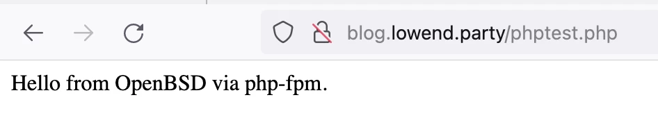 OpenBSD PHP-FPM 成功